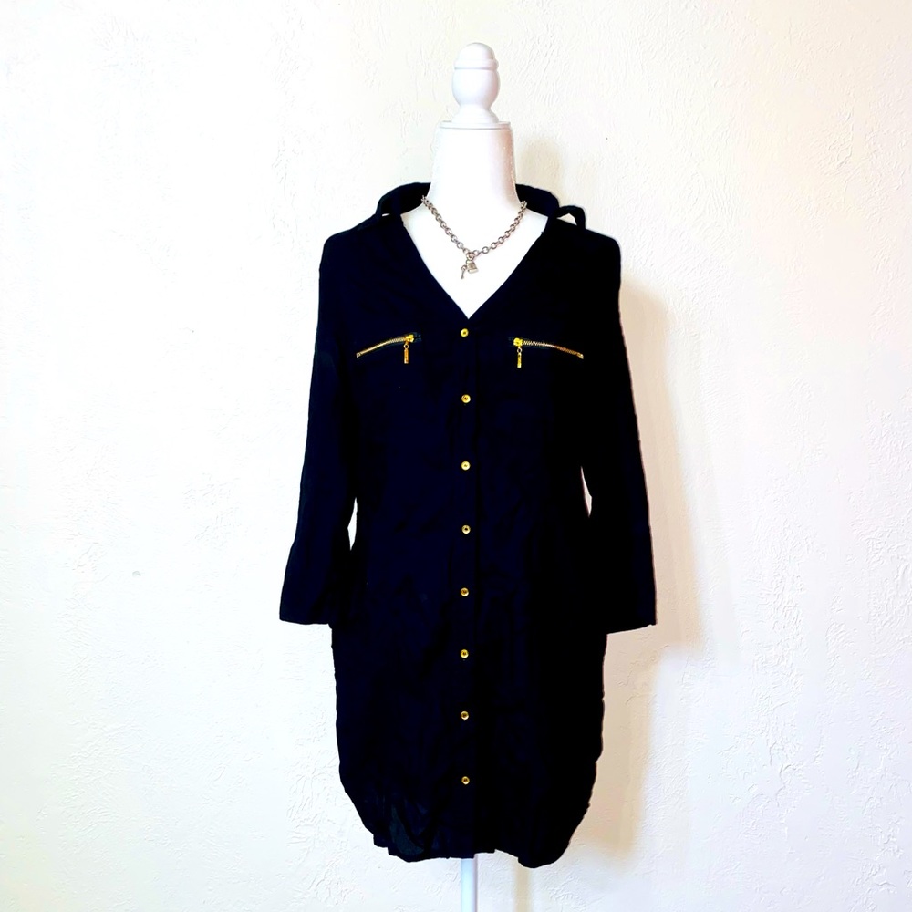 Guess Long Sleeve Shirt Dress